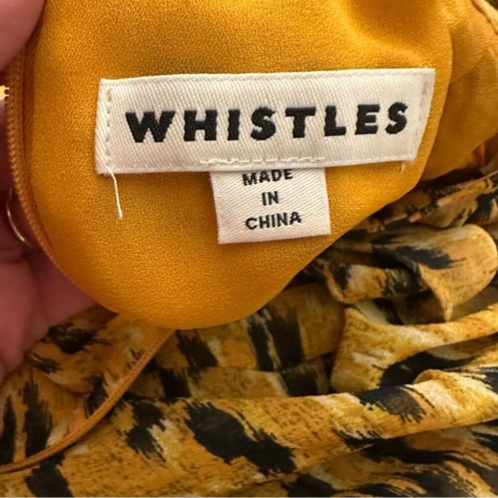Whistles Ines Ikat Animal Print Long Sleeve Midi Dress Size 0 NWOT Autumncore - Picture 10 of 15
